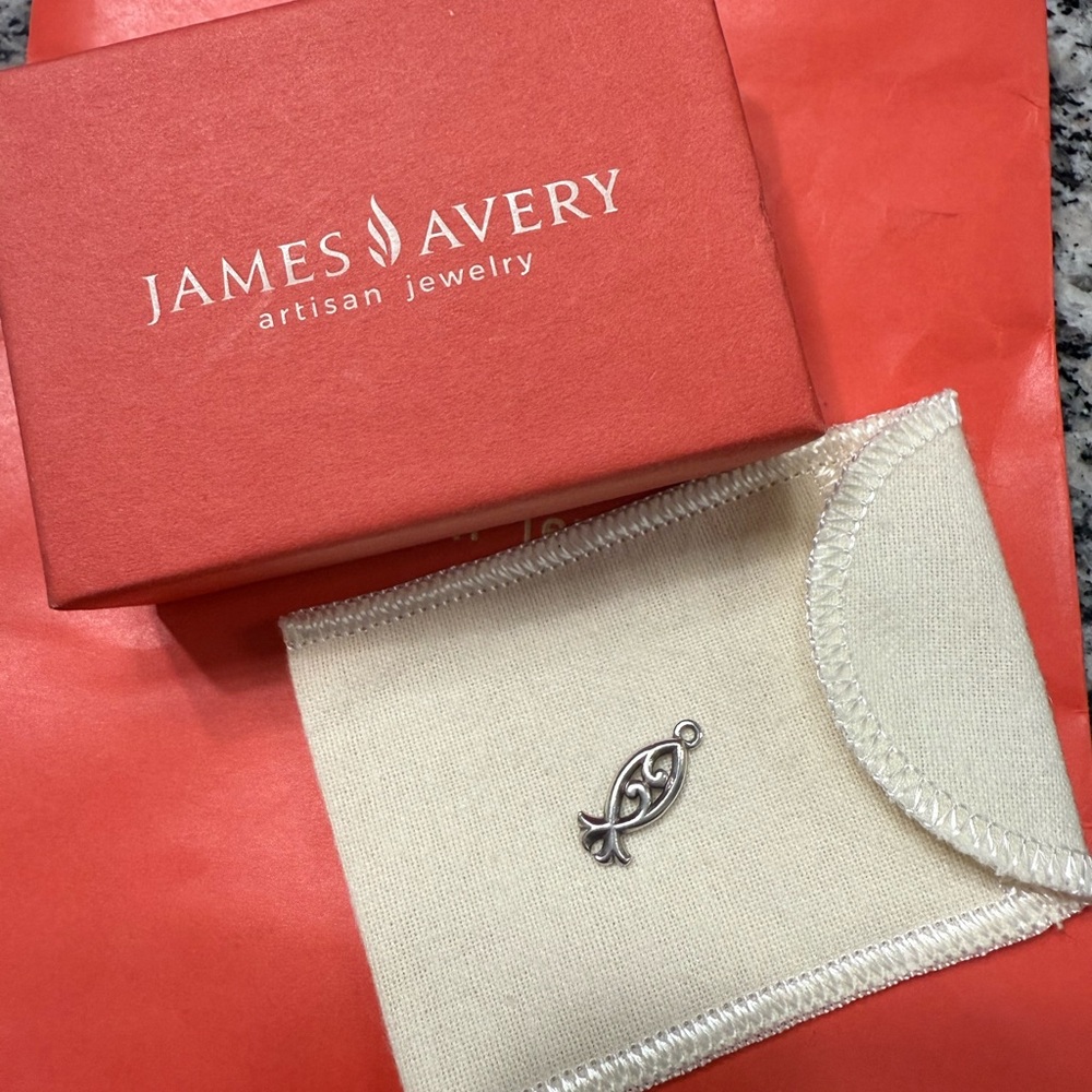 RETIRED James Avery Scrolled Ichthus Fish Charm
